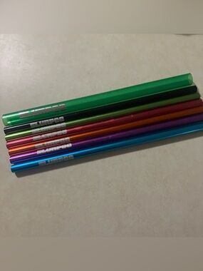 Metal SLURPEE straws x6, one plastic thick straw
